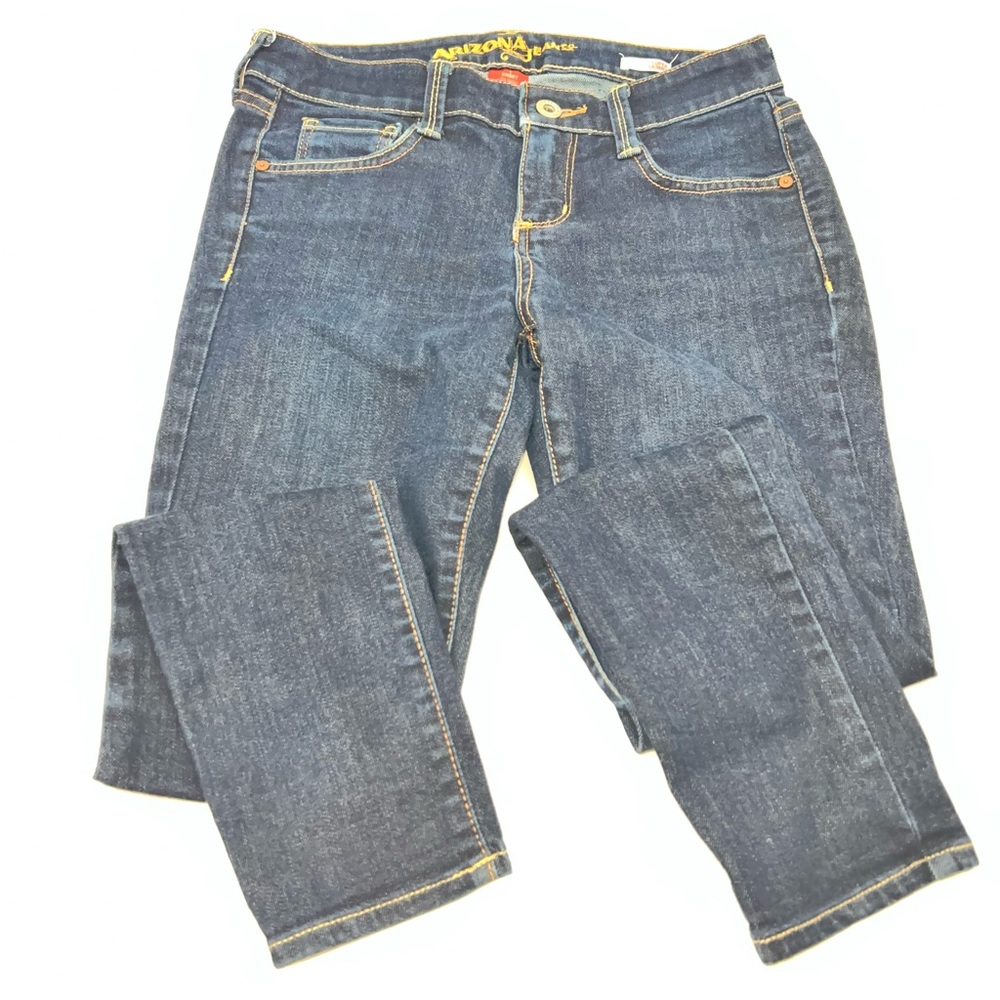 Arizona Jean Company Dark Blue Wash Short Skinny Jeans-Size 1 Juniors - Picture 7 of 10